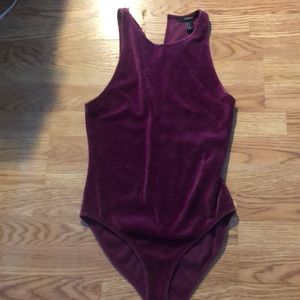 Velvet body suit forever 21 size small